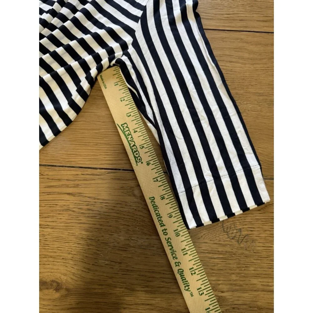 J Jill Wearever Collection Women Size Small Striped 3/4 Sleeve‎ Shirt Stretch
